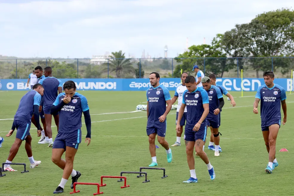 Bahia faz treino de finalizações para enfrentar o Corinthians