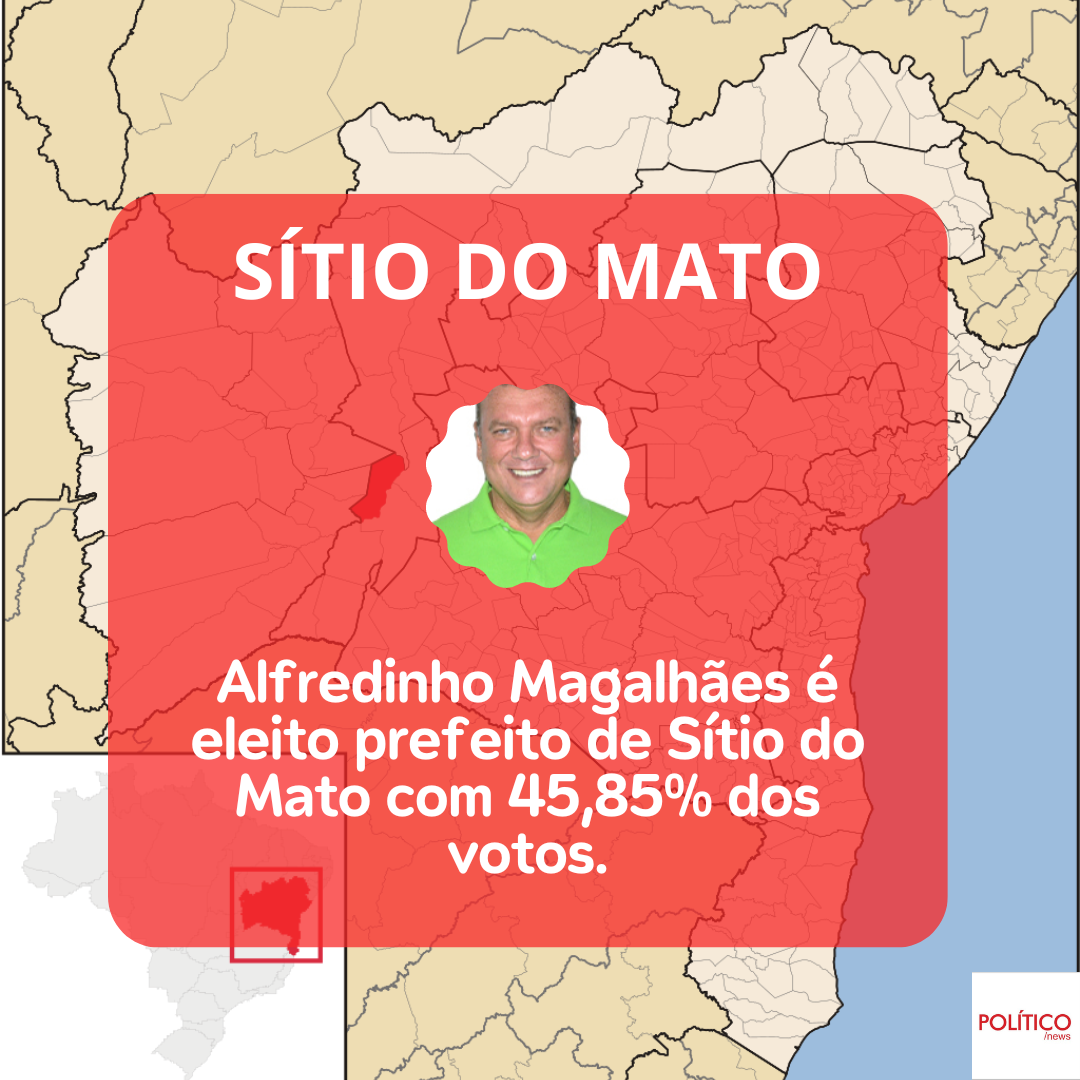 Alfredinho Magalhães, do UNIÃO, é eleito prefeito de Sítio do Mato.