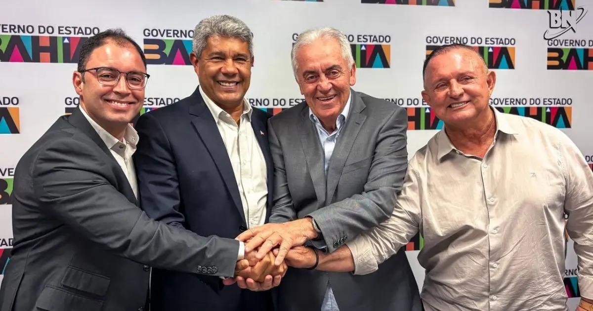 Prefeitos que apoiaram ACM Neto em 2022 anunciam apoio a Jerônimo Rodrigues.