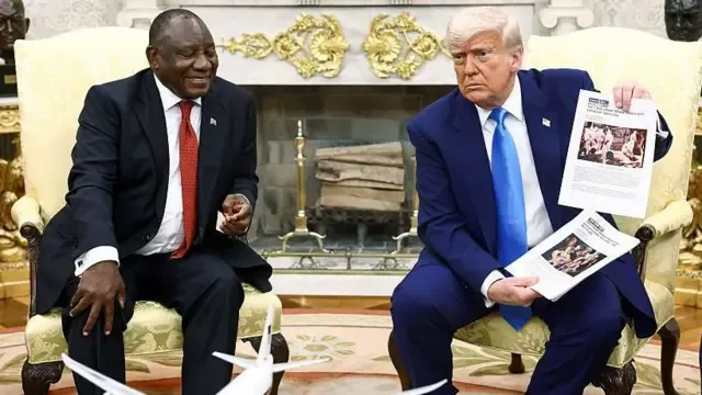 Reunião entre Trump e Ramaphosa descamba após alegações de “genocídio branco” na África do Sul.